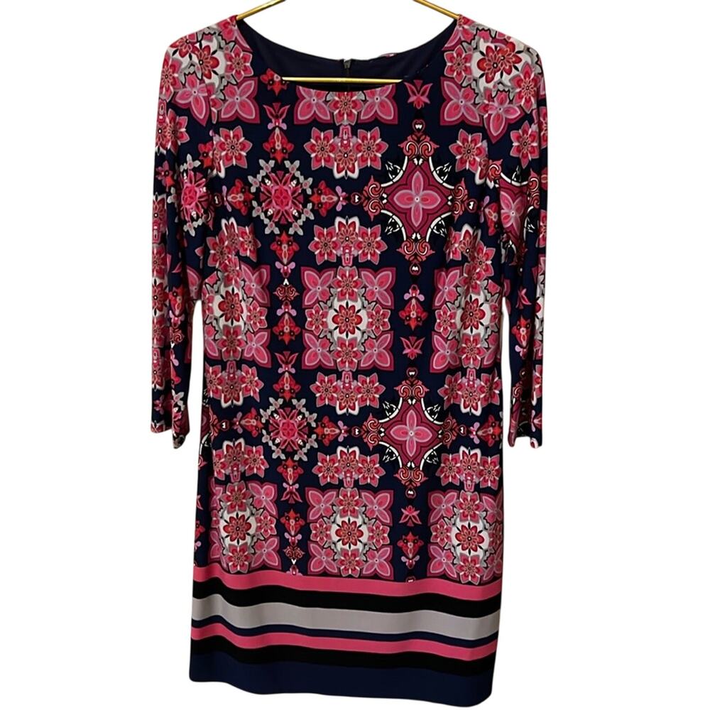 Vince Camuto Dress Women's Size 6 Blue Pink Floral Career Office Siren Boho